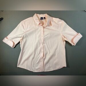 Gap Cotton Button Down Shirt short Sleeve with‎ Cuffs Size XL